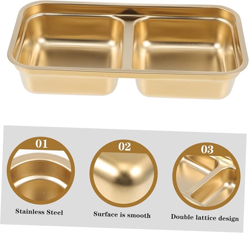 2pcs Double Compartment Seasoning Dish Appetizer Plate For Sauces Kimchi Cold Dishes Easy Clean - Image 4